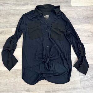 Warrior Casual Black Button Down Shirt